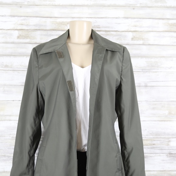Amanda Smith Green Trench Coat sz 8 - Picture 2 of 6